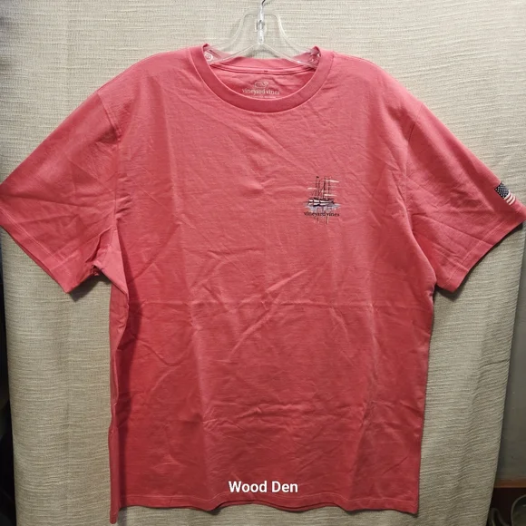 Vineyard Vines Men's Large sailboat coral  Short Sleeve Tee - Picture 2 of 8